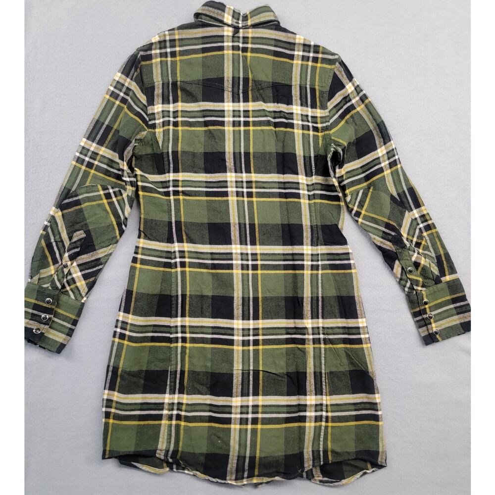 Rag & Bone Kellen Plaid Midi Shirt Dress Green Zip Front Collared Womens M - Picture 5 of 12